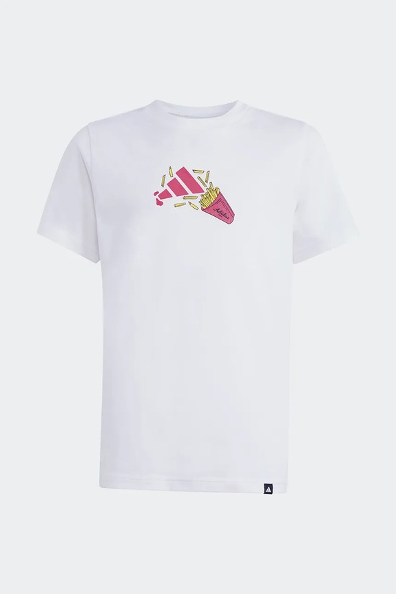 adidas t-shirt bawełniany dziecięcy KA0536 biały SS26