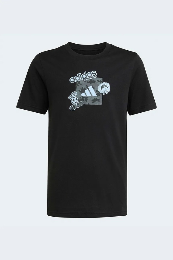 adidas t-shirt bawełniany dziecięcy KA2975 czarny SS26
