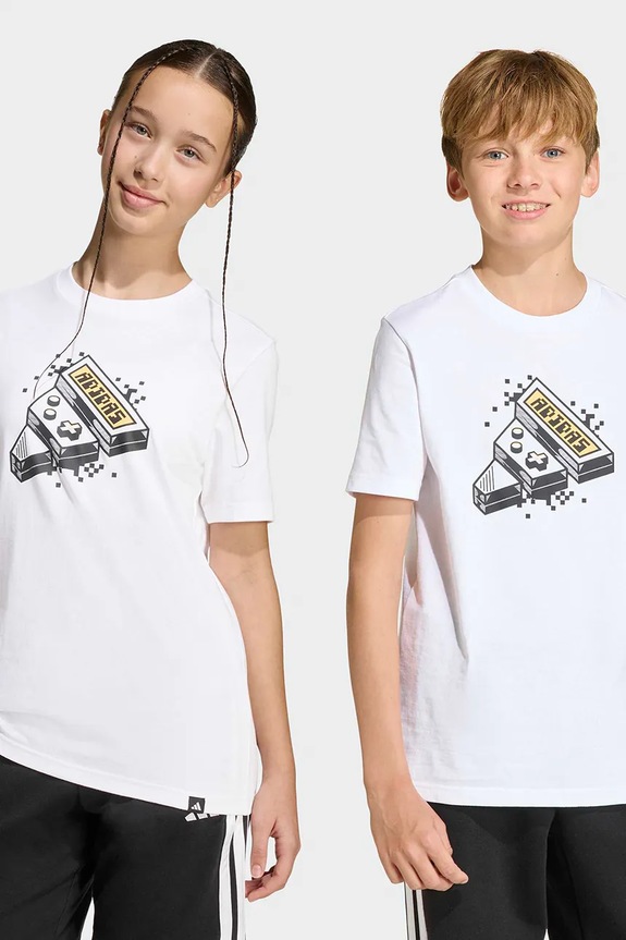 adidas t-shirt bawełniany dziecięcy nadruk biały KA0531