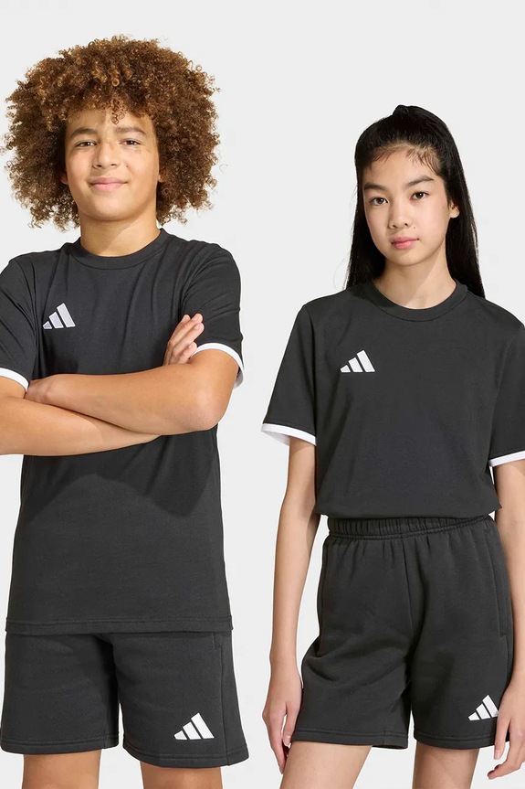 Παιδικό βαμβακερό μπλουζάκι adidas Performance στάμπα μαύρο JZ6671