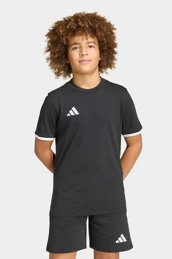 Παιδικό βαμβακερό μπλουζάκι adidas Performance μαύρο JZ6671