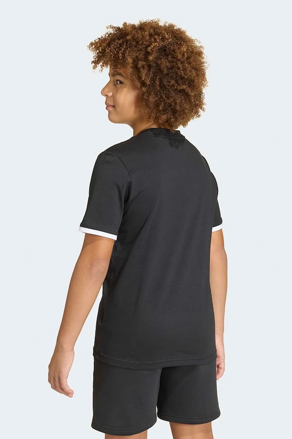 Παιδικό βαμβακερό μπλουζάκι adidas Performance JZ6671 μαύρο