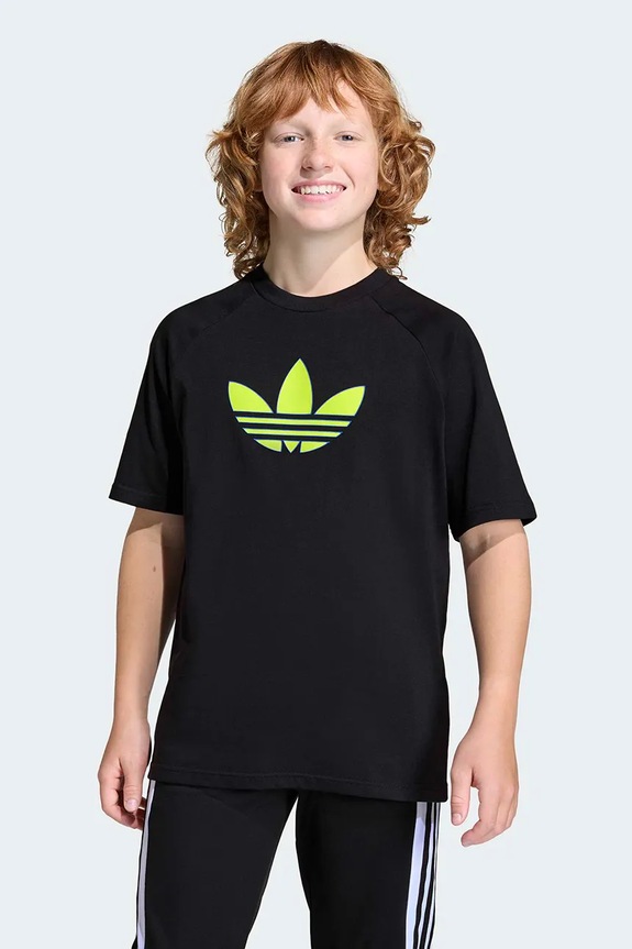 Detské bavlnené tričko adidas Originals bavlna čierna KC9541