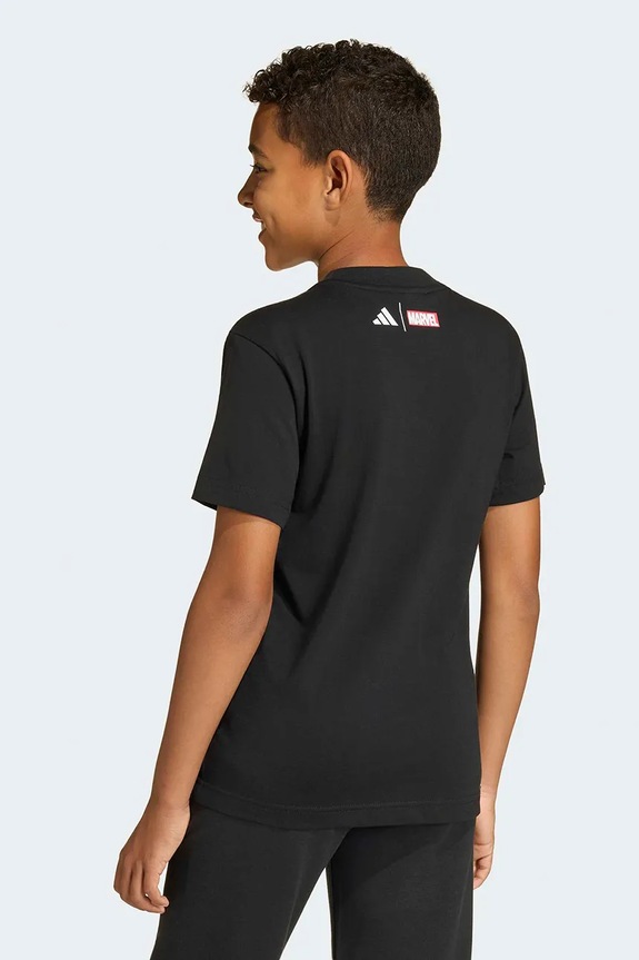 Παιδικό βαμβακερό μπλουζάκι adidas Performance REAL MARVEL JY5856 μαύρο