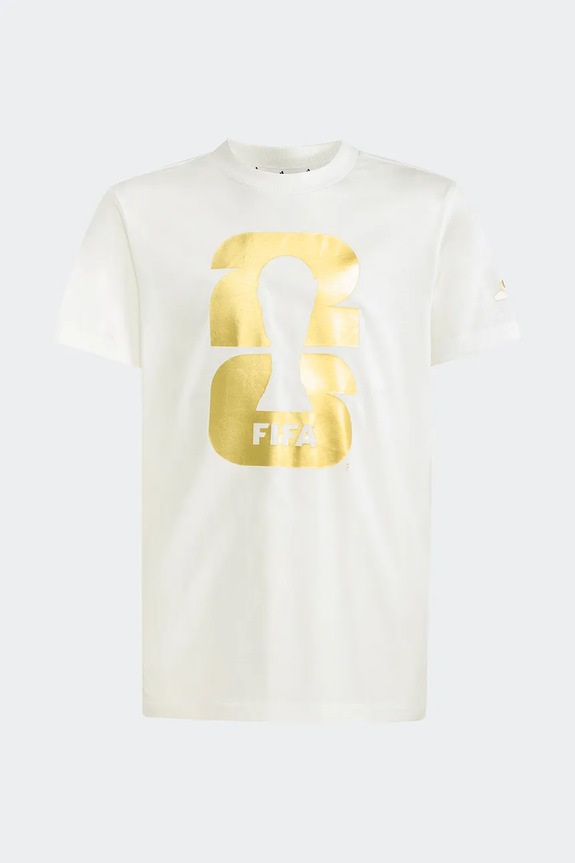 adidas Performance t-shirt bawełniany dziecięcy FIFA KB3706 biały SS26
