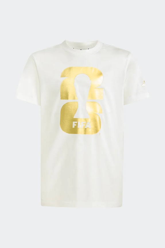 adidas Performance t-shirt bawełniany dziecięcy FIFA KB3706 biały SS26