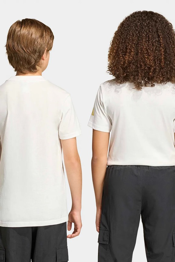 Chłopiec adidas Performance t-shirt bawełniany dziecięcy FIFA KB3706 biały