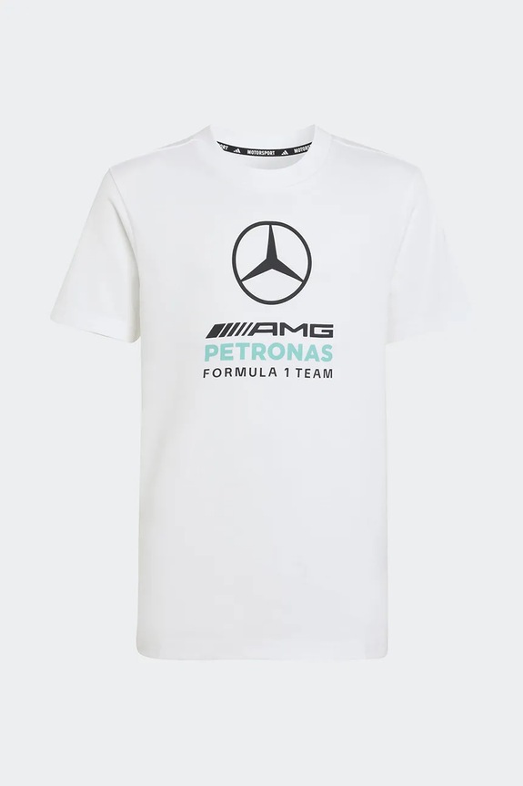 Otroška bombažna kratka majica adidas Performance MERCEDES Okrogel bela KQ8082