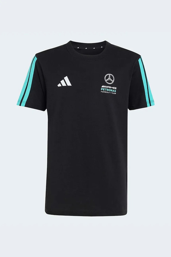 Παιδικό βαμβακερό μπλουζάκι adidas Performance MERCEDES στάμπα μαύρο KE5914