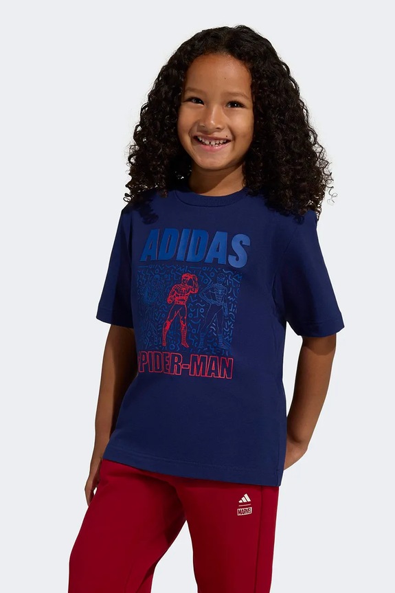 Παιδικό μπλουζάκι adidas Marvel σκούρο μπλε JZ7667