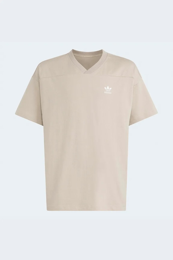 Dječja pamučna majica kratkih rukava adidas Originals KE2432 bež SS26
