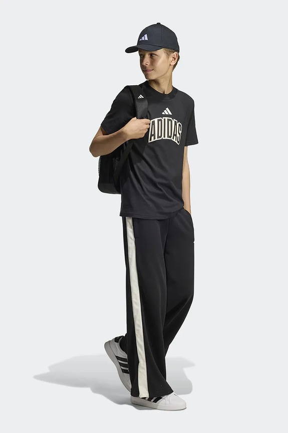 adidas t-shirt bawełniany dziecięcy czarny KC4641