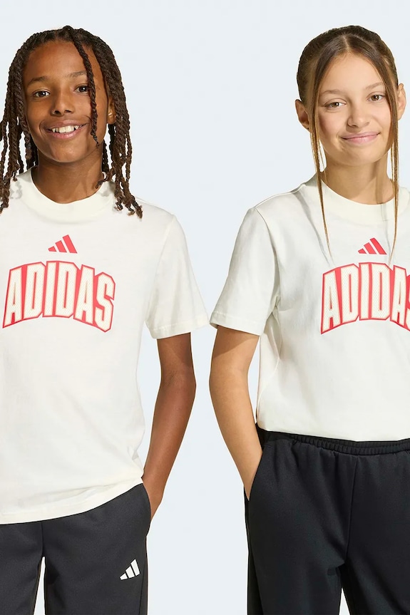 Detské bavlnené tričko adidas bavlna biela KD3453