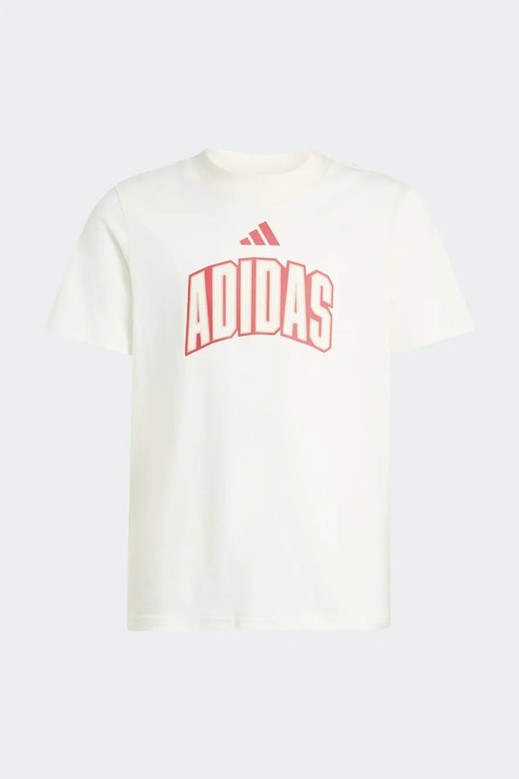 Detské bavlnené tričko adidas KD3453 biela SS26