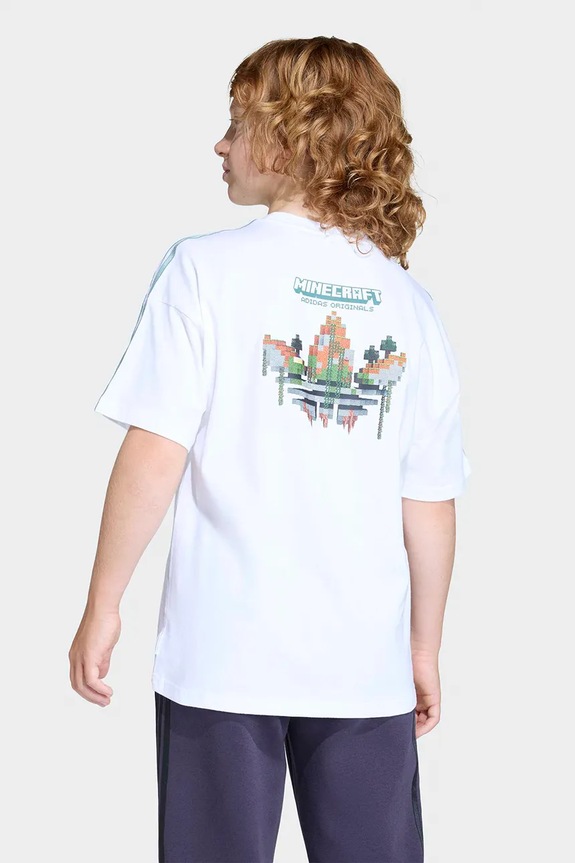 adidas Originals tricou de bumbac pentru copii print alb KE2703