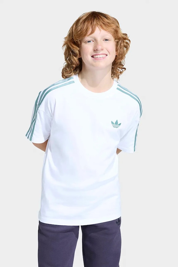 Băieți adidas Originals tricou de bumbac pentru copii KE2703 alb