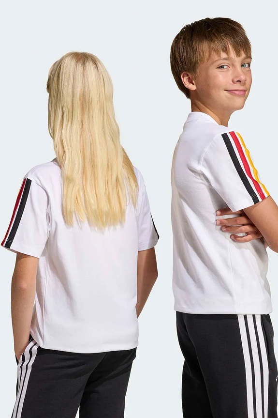 Chłopiec adidas Performance t-shirt bawełniany dziecięcy DFB KIDS JZ9469 biały