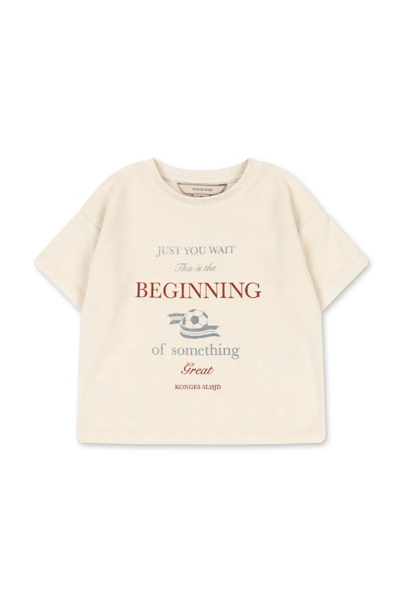 Konges Sløjd t-shirt dziecięcy ITTY TEE GOTS KS104855.PPY2 beżowy SS26