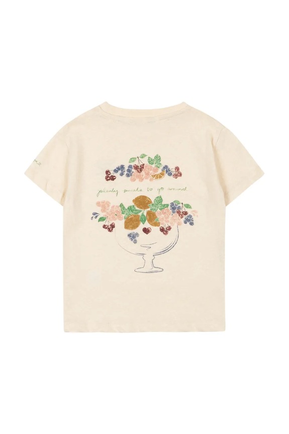 Chłopiec Konges Sløjd t-shirt dziecięcy ERA TEE OCS KS104784.PPY2 beżowy