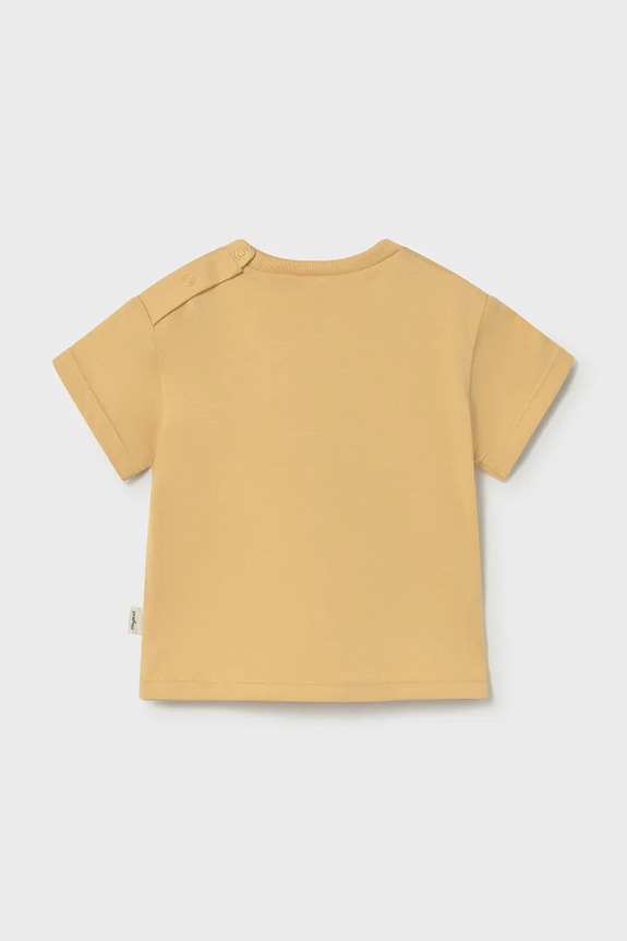 Mayoral Newborn t-shirt bawełniany niemowlęcy 1077.2A.Newborn.PPY2 żółty SS26