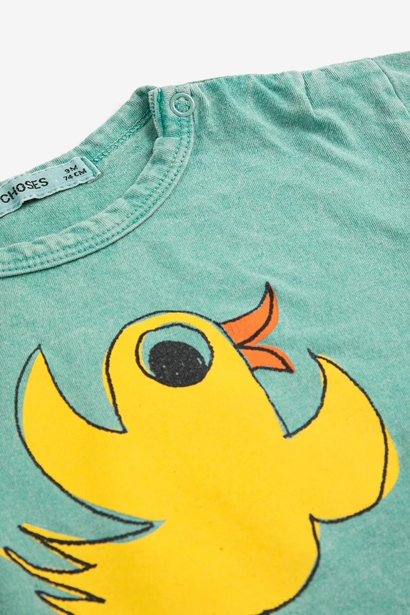 Chłopiec Bobo Choses t-shirt bawełniany niemowlęcy Flying Oranges 126AB014 turkusowy