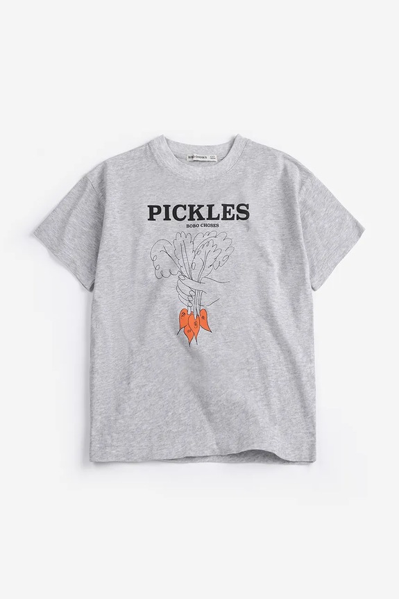 Bobo Choses t-shirt bawełniany dziecięcy Bunch Of Vegetables 126AC010 szary SS26