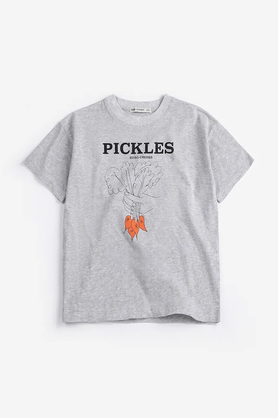Bobo Choses t-shirt bawełniany dziecięcy Bunch Of Vegetables 126AC010 szary SS26