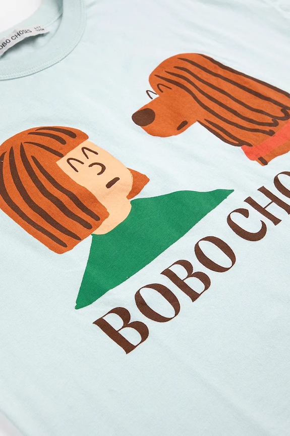 Chlapec Detské bavlnené tričko Bobo Choses Friends in a Pickle 126AC011 modrá