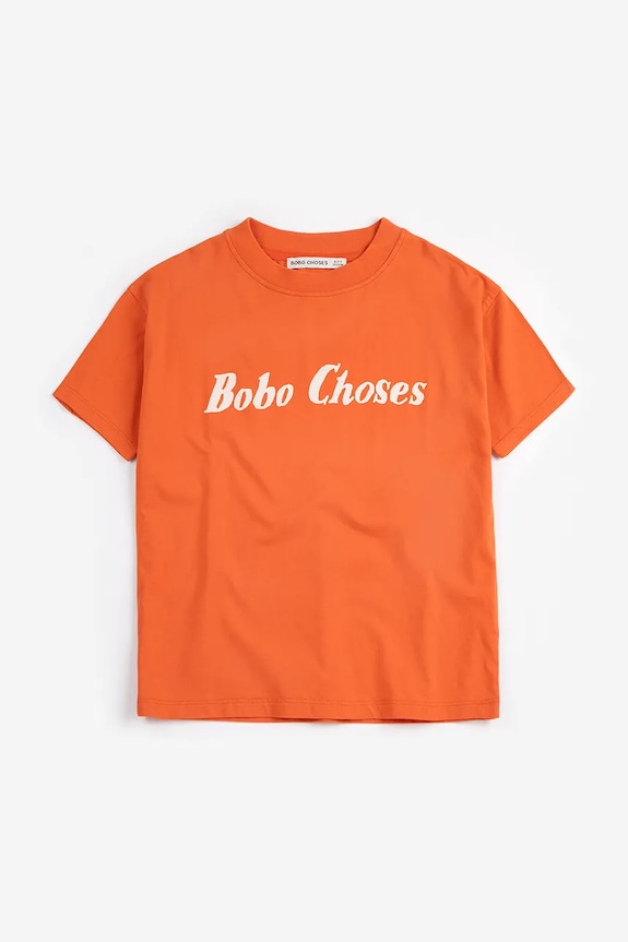 Bobo Choses t-shirt bawełniany dziecięcy 126AC016 pomarańczowy SS26