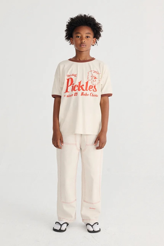 Bobo Choses tricou de bumbac pentru copii Pickles The Dog bej 126AC017