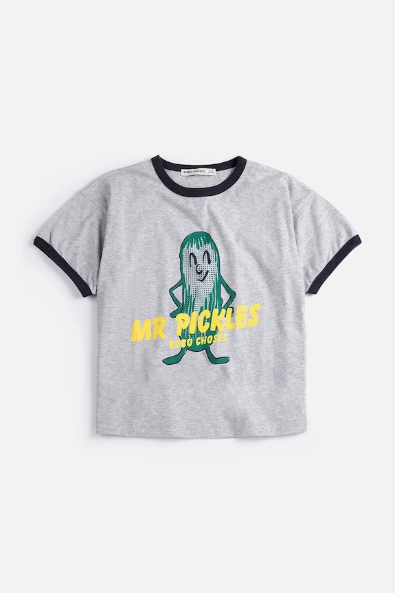 Bobo Choses t-shirt bawełniany dziecięcy Mr Pickles 126AC018 szary SS26