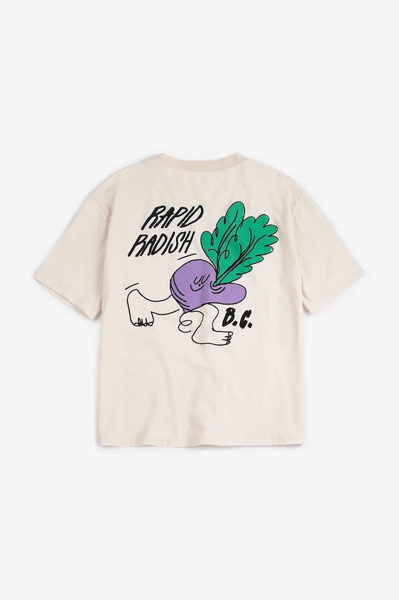 Chłopiec Bobo Choses t-shirt bawełniany dziecięcy Rapid Radish 126AC019 beżowy