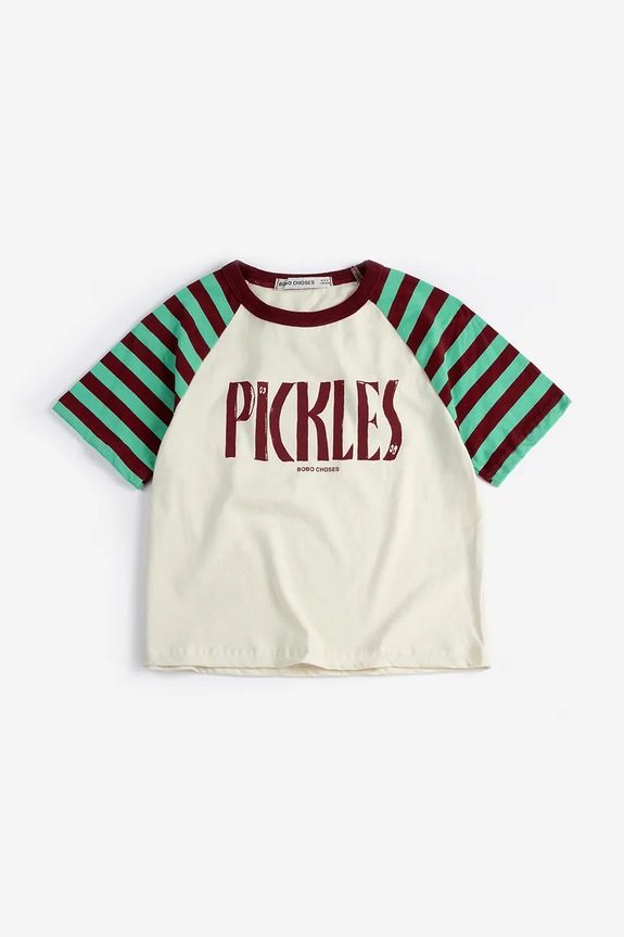 Detské bavlnené tričko Bobo Choses Spicy Pickles 126AC021 béžová SS26