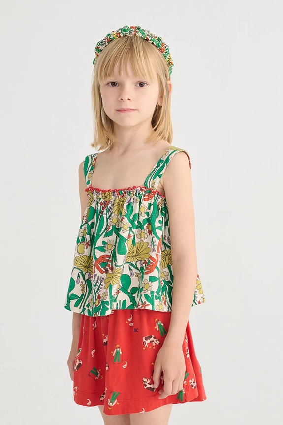 Bobo Choses top bawełniany dziecięcy Color Herbalist wzorzyste zielony 126AC030
