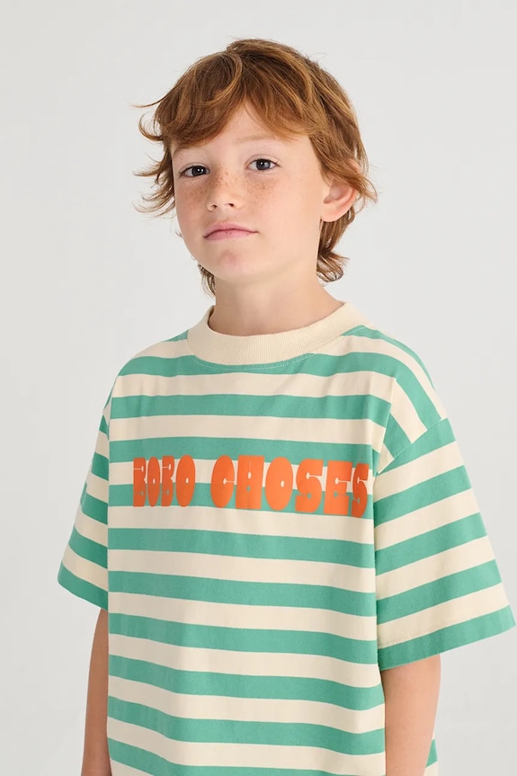Detské bavlnené tričko Bobo Choses Bobo Choses Modern potlač zelená 126AC136