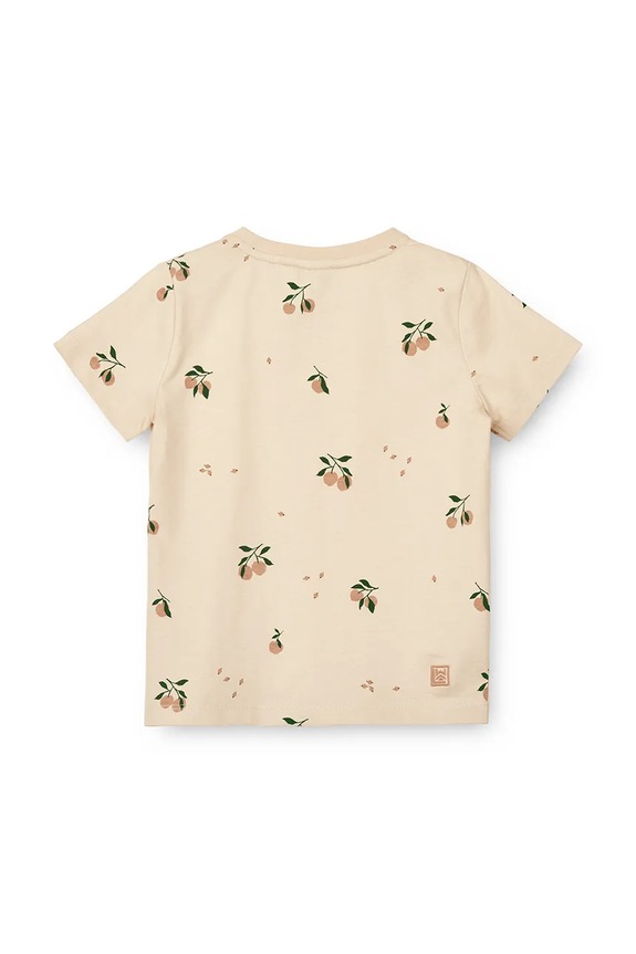 Dječja pamučna majica kratkih rukava Liewood Apia Printed Shortsleeve T-shirt LW20670.PPY2 bež SS26