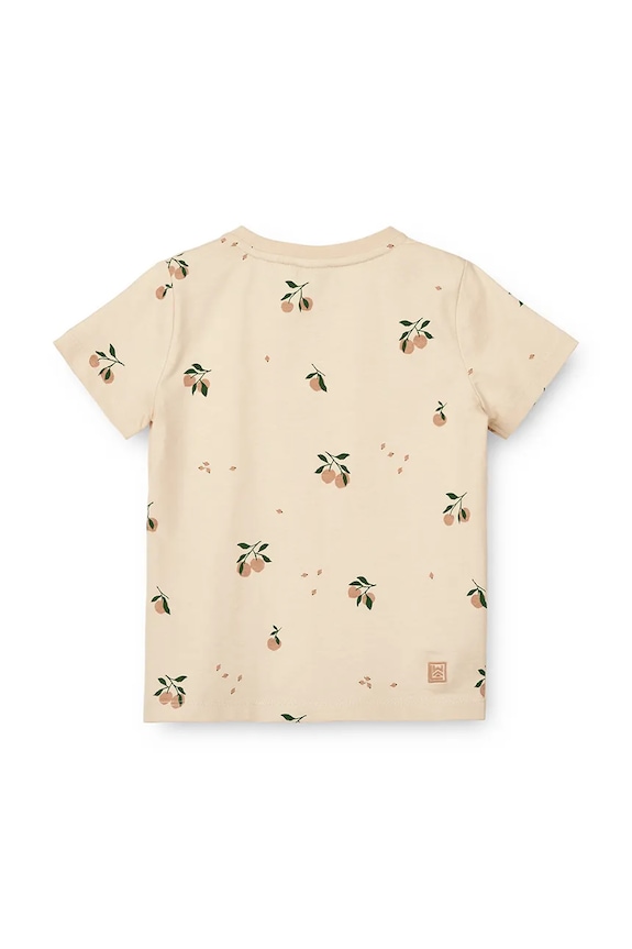 Dječja pamučna majica kratkih rukava Liewood Apia Printed Shortsleeve T-shirt LW20670.PPY2 bež SS26