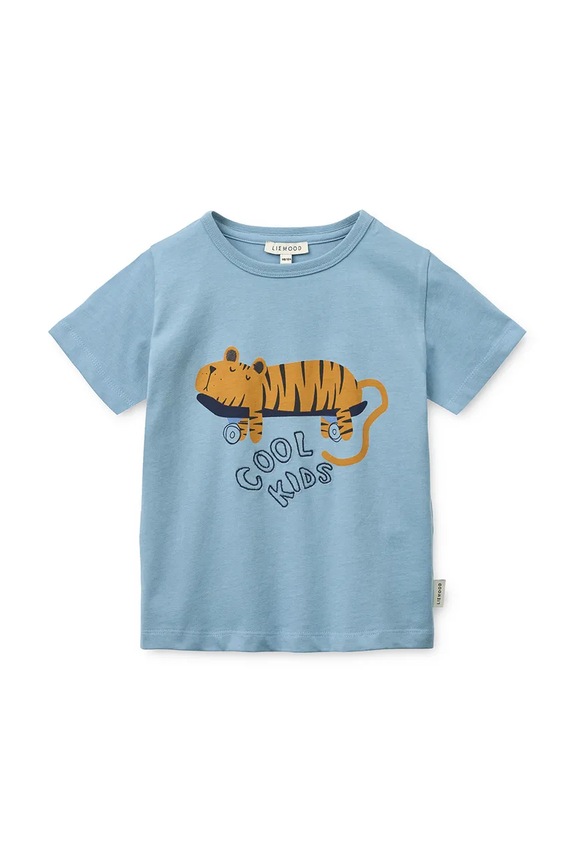 Παιδικό βαμβακερό μπλουζάκι Liewood Apia Placement Shortsleeve T-shirt στάμπα μπλε LW20678.PPY2