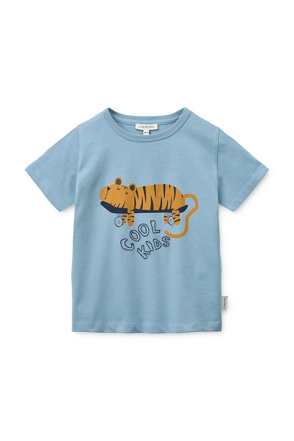 Παιδικό βαμβακερό μπλουζάκι Liewood Apia Placement Shortsleeve T-shirt στάμπα μπλε LW20678.PPY2