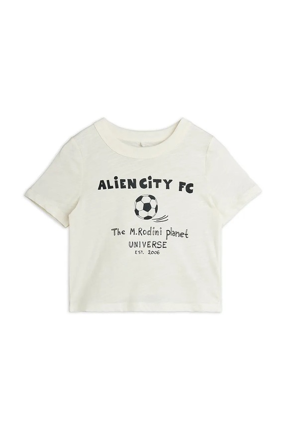 Mini Rodini t-shirt per bambini in cotone Alien City FC beige 26220117