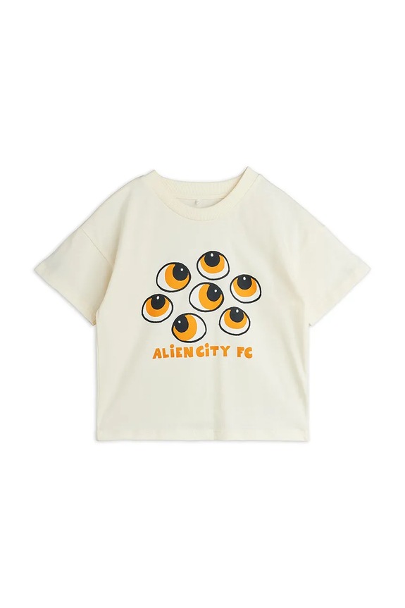 Mini Rodini t-shirt per bambini in cotone Eyes beige 26220132
