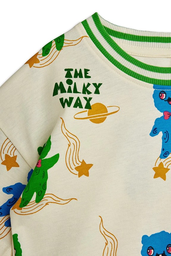 Chłopiec Mini Rodini t-shirt bawełniany dziecięcy Alien 26220130 beżowy
