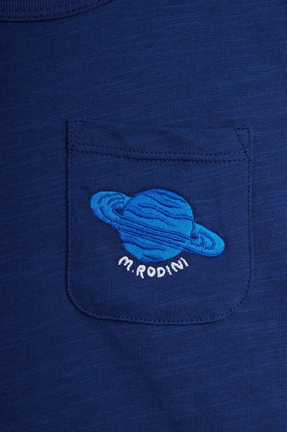 Chłopiec Mini Rodini t-shirt bawełniany dziecięcy Planet 26220139 granatowy