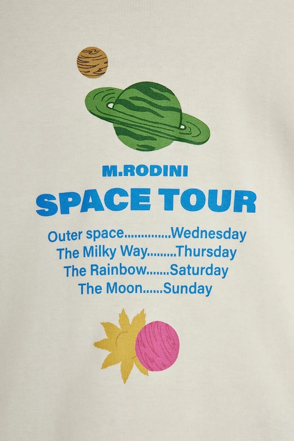 Detské bavlnené tričko Mini Rodini Space tour béžová 26220147