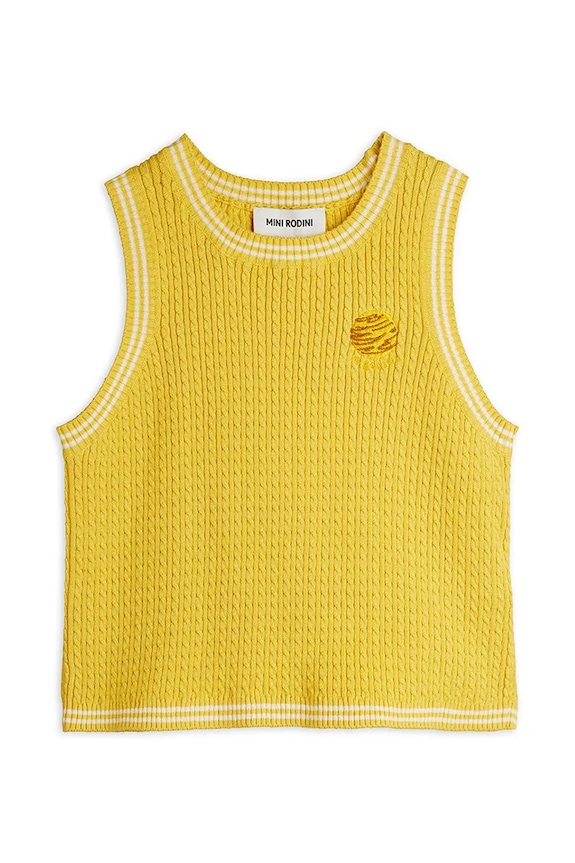 Παιδικό βαμβακερό τοπ Mini Rodini Cable βαμβάκι κίτρινο 26220176