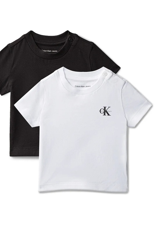 Calvin Klein Jeans T-shirt niemowlęcy z bawełną 2-pack biały LVCKSJI16B.PPY2