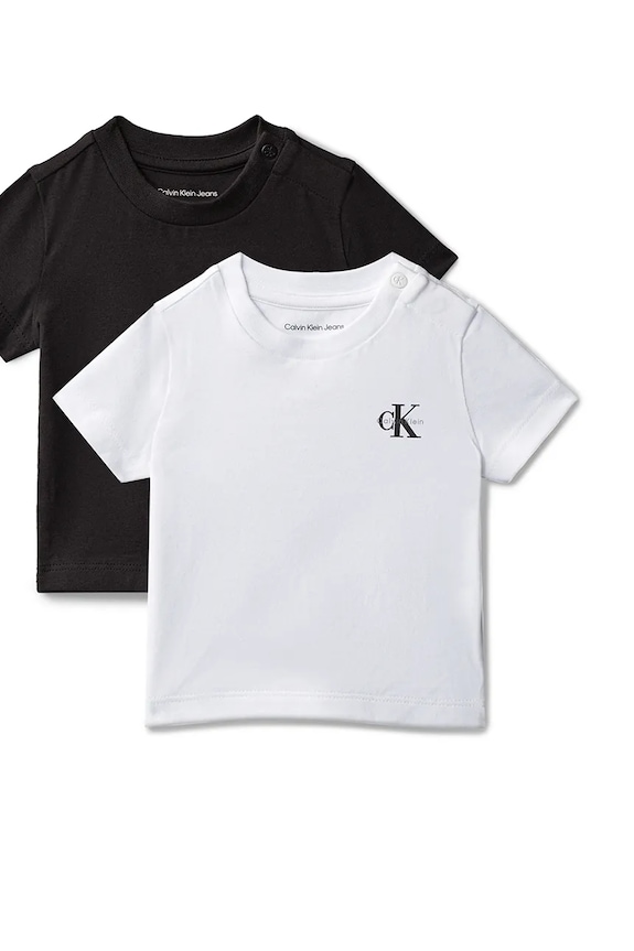 Calvin Klein Jeans T-shirt niemowlęcy z bawełną 2-pack biały LVCKSJI16B.PPY2