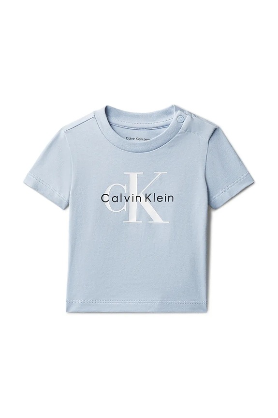 Calvin Klein Jeans T-shirt niemowlęcy z bawełną niebieski LVCKSJA47B.PPY2