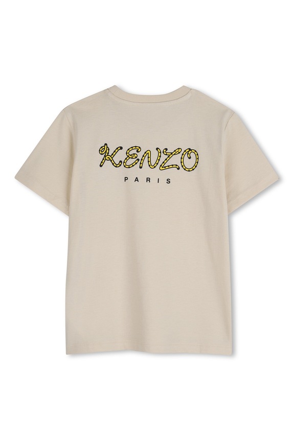 Дитяча бавовняна футболка Kenzo Kids K61700.114.150 бежевий SS26