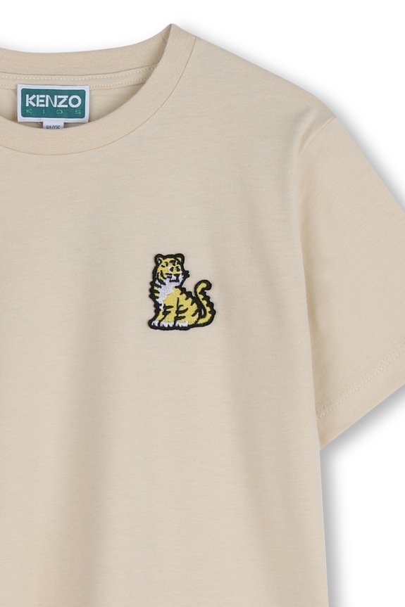 Dječaci Dječja pamučna majica kratkih rukava Kenzo Kids K61700.162 bež